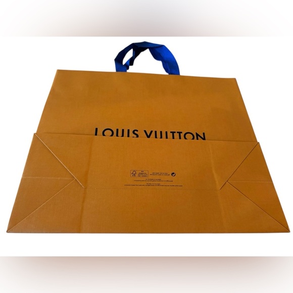 Louis Vuitton Gold Shopping Bag with Blue Handles - Picture 7 of 7